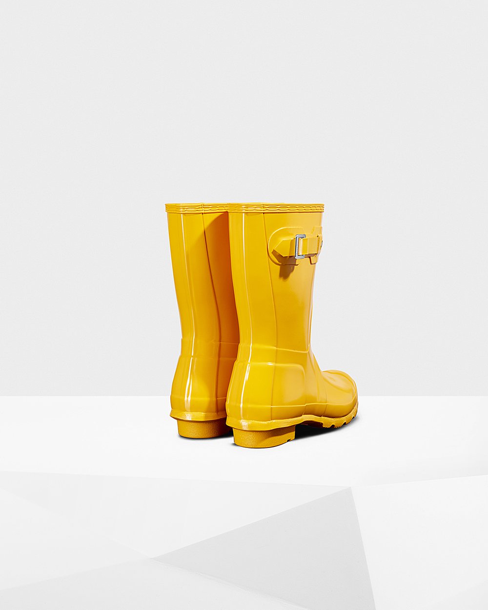 Womens Hunter Short Rain Boots Yellow - Original Gloss - 2951376-PA